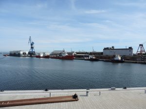 Les quais d'Aarhus sur la mer Baltique